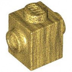 Brick, Modified 1 x 1 with Studs on 2 Sides, Opposite: {топло златист}