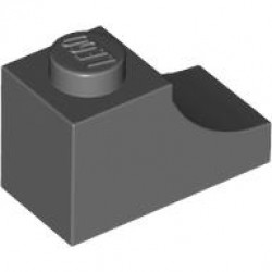 BRICK 1X2, OUTSIDE HALF ARCH, NO. 1: {тъмно каменно сив}