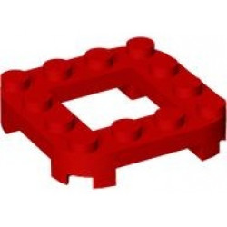 Plate, Modified 4 x 4 with Rounded Corners and 4 Feet with 2 x 2 Open Center: {ярко червен}