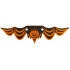 Cloth Banner Flag with Pumpkin Jack O' Lantern and Black Gathers Pattern: {ярко оранжев}