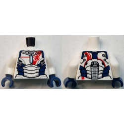 Torso Dark Blue Armor with Red Avengers Logo and Red Stripe on Front and Back Pattern (Iron Legion) / White Arms / Dark Blue Hands: {бял}