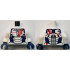 Torso Dark Blue Armor with Red Avengers Logo and Red Stripe on Front and Back Pattern (Iron Legion) / White Arms / Dark Blue Hands: {бял}