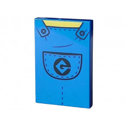 Tile 2 x 3 with Overalls with Black Buttons and Pocket with Gru Logo and Yellow Neck Pattern: {ярко син}
