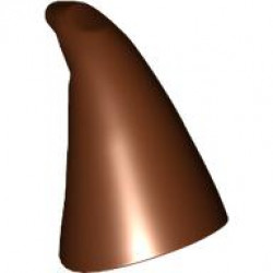 Minifigure, Headgear Hat, Cone Drooping, Wizard: {червеникаво-кафяв}