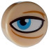 Tile, Round 1 x 1 with Black and White Eye, Sand Blue Iris and Medium Nougat Wrinkles Pattern Model Left Side: {светло нуга}