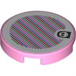 FLAT TILE 2X2,ROUND,W/ STICKER,NO. 165: {светло пурпурен}