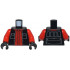 Torso SW Pilot Flight Suit, Vest with Light Bluish Gray Pockets and Pouch Outlines over Red Shirt Pattern / Red Arms / Black Hands: {черен}