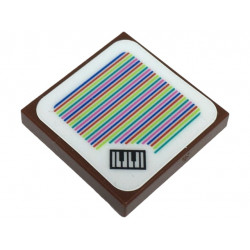 Tile 2 x 2 with Super Mario Scanner Code Piano Keys Pattern (Sticker) - Set 71435: {червеникаво-кафяв}