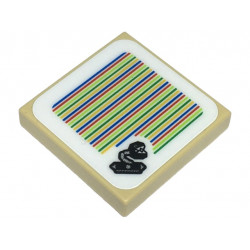 Tile 2 x 2 with Super Mario Scanner Code Chain Chomp Pattern (Sticker) - Set 71435: {тухлено жълт}