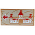 Tile 2 x 4 with Red and White Peach Castle and Arrow on Tan Wood Grain Background Pattern: {умерен нуга}