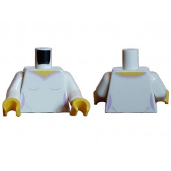 Torso Female Top with Medium Lavender Collar and Dots and Yellow Neck Pattern / White Arms / Yellow Hands: {бял}