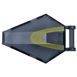 Windscreen 6 x 4 x 1 Hexagonal with Bar Handle with Olive Green Curved Stripe Pattern: {прозрачно черен}