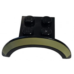 Vehicle, Mudguard 4 x 2 1/2 x 1 with Arch Round with Olive Green Curved Stripe Pattern: {черен}