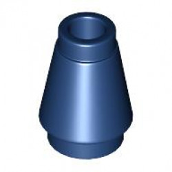 Cone 1 x 1 with Top Groove: {земно син}