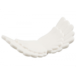 Minifigure Wings Feathered Extended with Stud Holder: {бял}