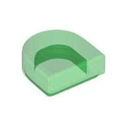 FLAT TILE 1X1, 1/2 CIRCLE: {прозрачно зелен}