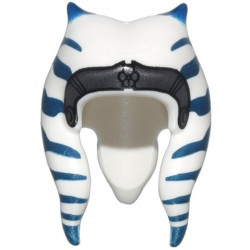 Minifigure, Headgear Headdress SW Togruta Montrals Medium with Dark Blue Stripes, Dark Silver Headband Pattern (Ahsoka Tano): {бял}