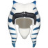 Minifigure, Headgear Headdress SW Togruta Montrals Medium with Dark Blue Stripes, Dark Silver Headband Pattern (Ahsoka Tano): {бял}