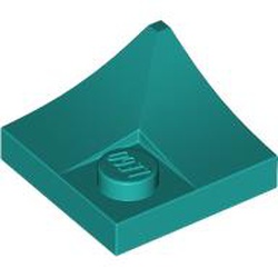 PLATE 2X2X2/3, BOW, INVERTED BOW: {ярко синьо-зелен}