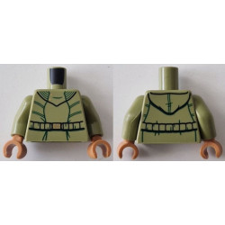 Torso SW Hoodie Jacket with Dark Green Lines, Black Belt with Gold Buckle Pattern / Olive Green Arms / Medium Nougat Hands: {маслинено зелен}