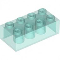 BRICK 2X4, TRANSPARENT: {прозрачно светло син}