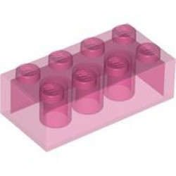 BRICK 2X4, TRANSPARENT: {прозрачен умерено червеникаво виолетов}