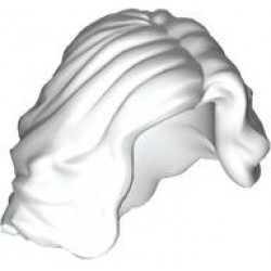 Minifigure, Hair Female Mid-Length Wavy: {бял}