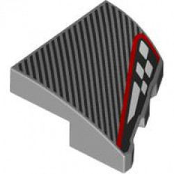 PLATE 2X2X2/3, HALF BOW, LEFT, NO. 1: {умерено каменно сив}