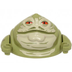 Body SW Hutt Adult - Torso and Head with Arms with Tan Face, Orange Eyes and Dark Bluish Gray Wrinkles on Back Pattern: {маслинено зелен}