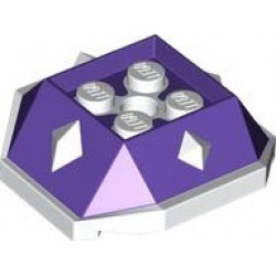 Shell with 4 Recessed Studs and Hole with Molded White Bottom and Spikes Pattern: {светло виолетов}