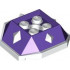 Shell with 4 Recessed Studs and Hole with Molded White Bottom and Spikes Pattern: {светло виолетов}