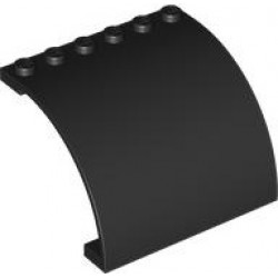 Panel 6 x 5 x 3 1/3 Curved Top: {черен}