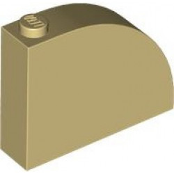 Slope, Curved 4 x 1 x 2 2/3 with Stud: {тухлено жълт}