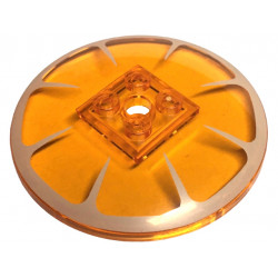 PARABOLA 6x6 / Dish 6 x 6 Inverted (Radar) - Solid Studs with White Orange Fruit Slice Albedo Pattern: {прозрачно ярко оранжев}