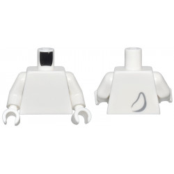 Torso with Dark Bluish Gray Dog Tail Outline on Back Pattern / White Arms / White Hands: {бял}