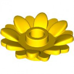Plant Flower 2 x 2 Round with 16 Petals (Sunflower) with Open Stud: {ярко жълт}