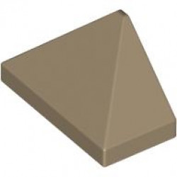 Slope 45 2 x 1 Triple with Bottom Stud Holder: {пясъчно жълт}