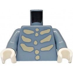 Torso Tan Skeleton Ribs Pattern / Sand Blue Arms / White Hands: {пясъчно син}