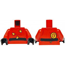 Torso Black Belt, Dark Red Creases, Candy Corn, Spiral Lollipop on Back Pattern / Red Arms / Black Hands: {ярко червен}