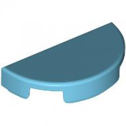 TILE 1X2, W/ 1/2 CIRCLE: {умерено небесносин}