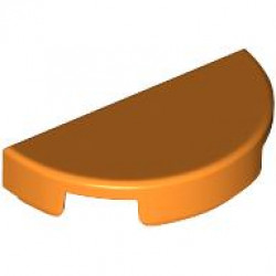 TILE 1X2, W/ 1/2 CIRCLE: {ярко оранжев}
