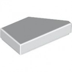 TILE 1X2, DEG. 45, CUT, LEFT: {бял}