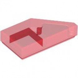 TILE 1X2, DEG. 45, CUT, LEFT: {прозрачно червен}