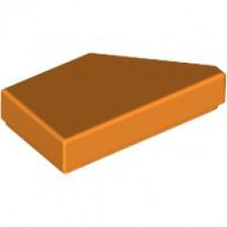 TILE 1X2, DEG. 45, CUT, LEFT: {ярко оранжев}