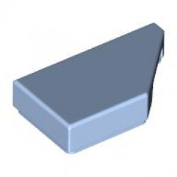 TILE 1X2, DEG. 45, CUT, RIGHT: {светло кралско син}