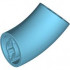 Brick, Round 2 x 2 D. 45 degrees Elbow (27.7mm Standing Height): {умерено небесносин}