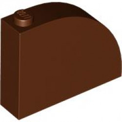 BRICK 1X4X3, OUTSIDE HALF BOW, NO. 1: {червеникаво-кафяв}