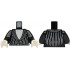 Torso Tuxedo Jacket with White Shirt, Stripes and Low Button Pattern / Black Arms Long / White Hands: {черен}