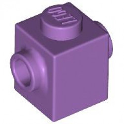 BRICK 1X1 W. 2 KNOBS: {умерено лавандулов}