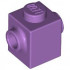 BRICK 1X1 W. 2 KNOBS: {умерено лавандулов}